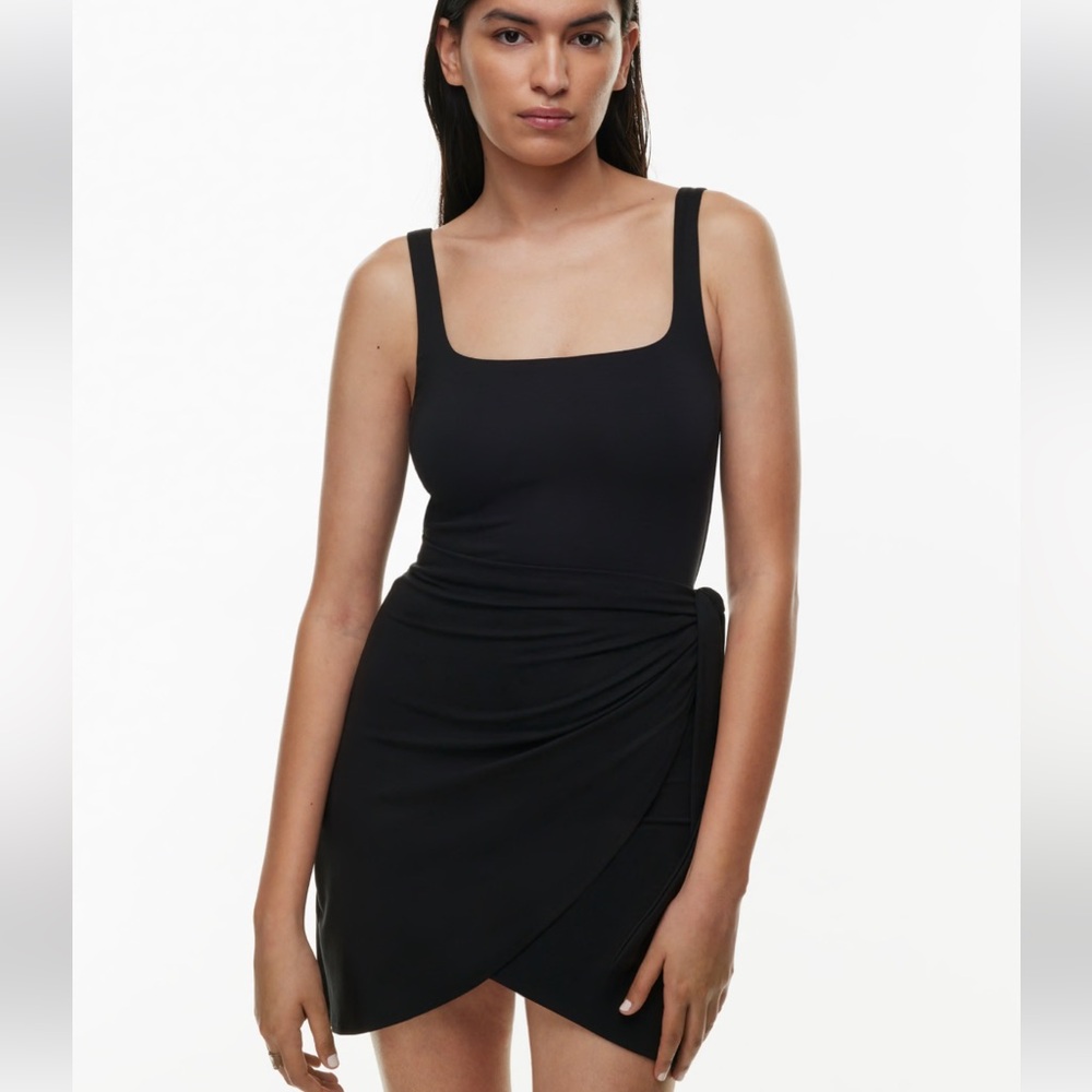Wilfred Black Mini Dress with Wrap Skirt